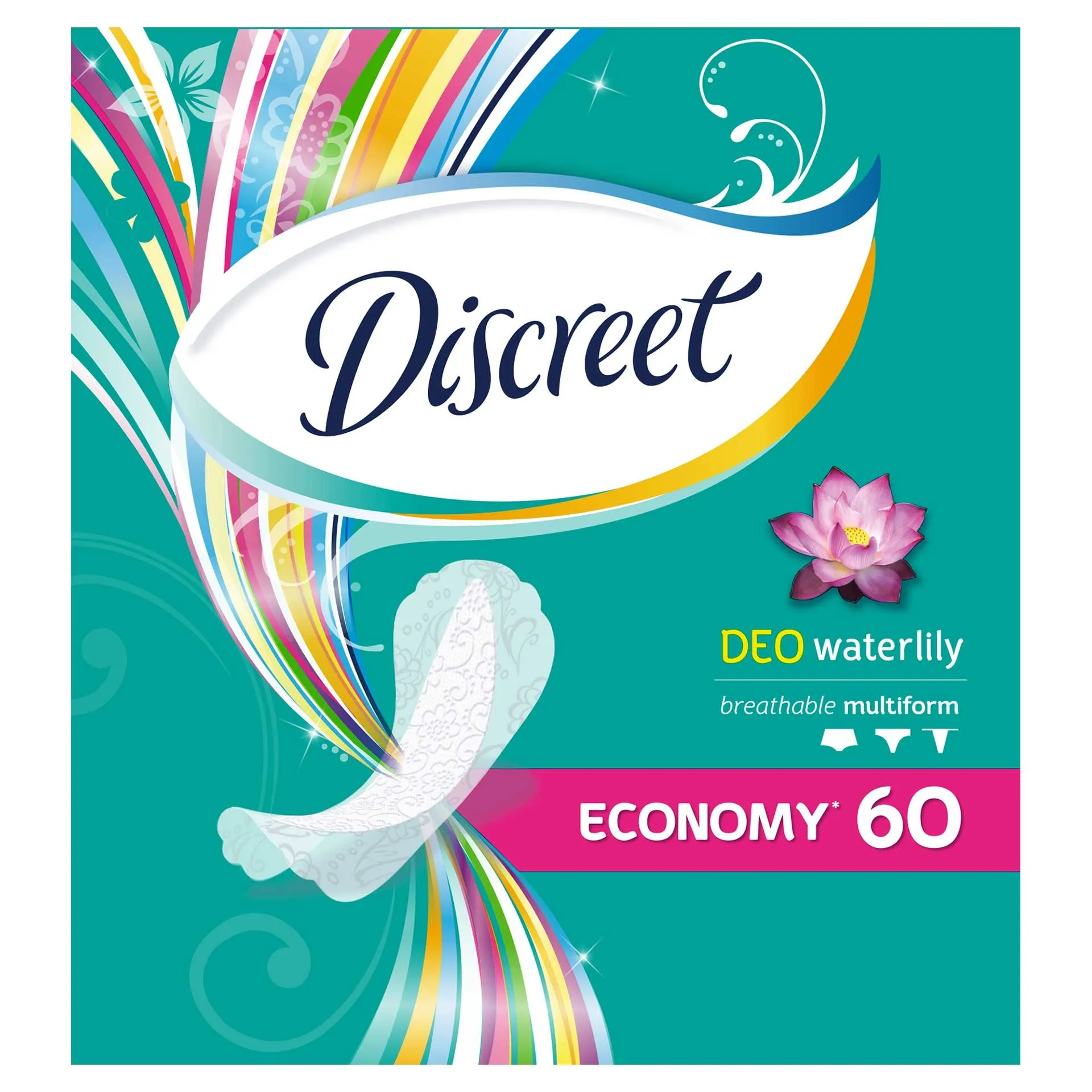 Discreet Deo Waterlily Multiform Absorbante zilnice 60 bucati