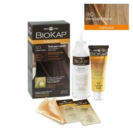 Vopsea de par Nutricolor, Nuanta Extra Light Blond 9.0, 140 ml, Biokap