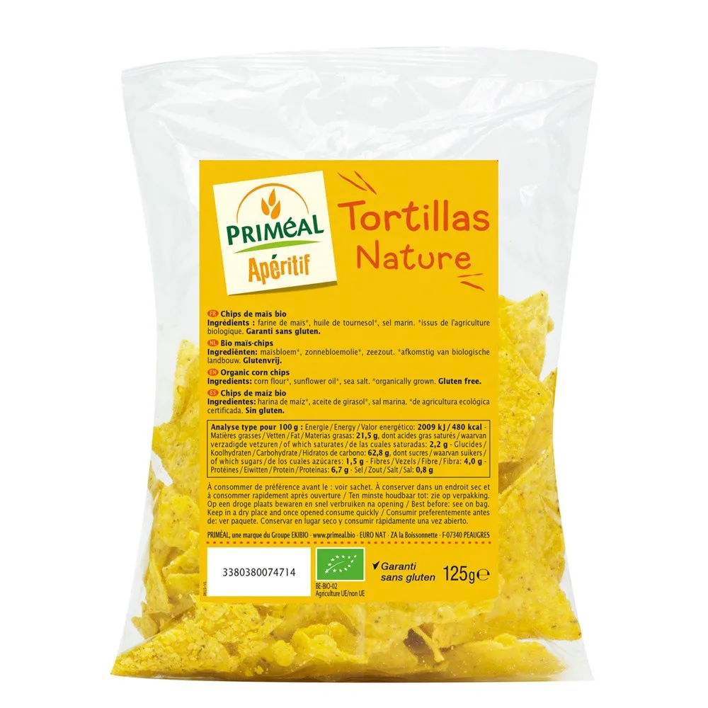 Chipsuri tortila nature fara gluten (125g), Primeal