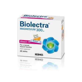 Biolectra Magneziu 300 mg DIrect cu aroma de portocala, 20 plicuri, Hermes