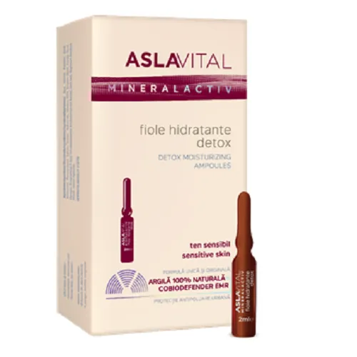 Fiole hidratante detox Mineralactiv, 7 fiole, Aslavital 150
