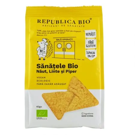 Sanatele BIO cu naut, linte si piper, fara gluten, 40 g, Republica Bio