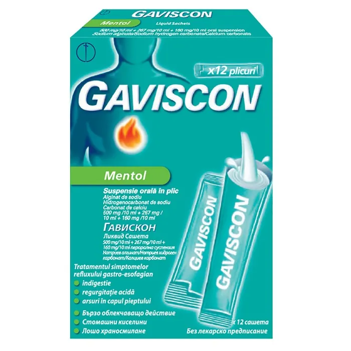 Gaviscon mentol x 12 plicuri