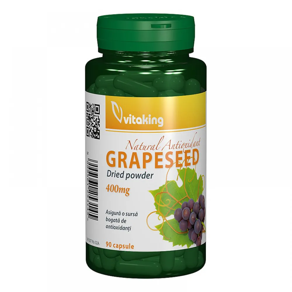 Capsule din samburi de struguri 400 mg (90 capsule), Vitaking