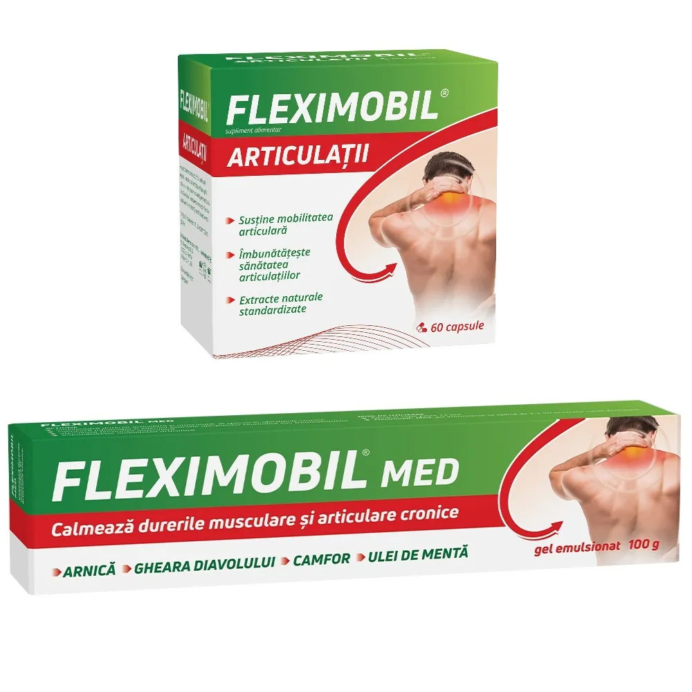 FLEXIMOBIL ARTICULATII X 60 CAPSULE + FLEXIMOBIL MED GEL EMULSIONAT 100 G CADOU