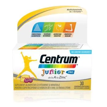 Centrum Junior Pro de la A la Zinc, 30 comprimate, GSK