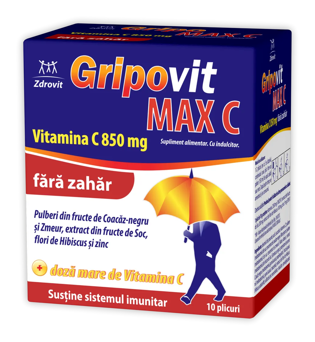 Gripovit Max C fara zahar x 10 plicuri (Zdrovit)