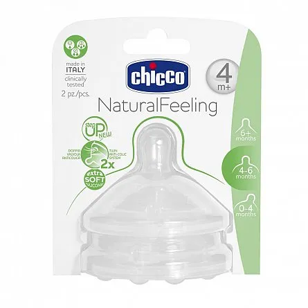 CHICCO TETINA SILICON STEP UP 4L+ X 2 BUCATI