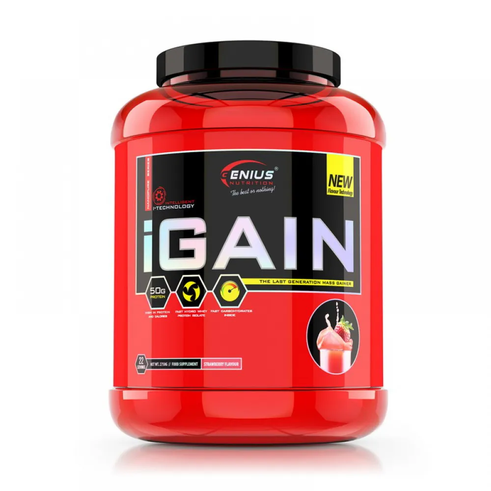 iGain cu aroma de capsuni (2750 grame), Genius Nutrition