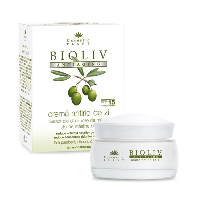 Crema antirid de zi SPF15 Bioliv Antiaging, 50 ml, Cosmetic Plant