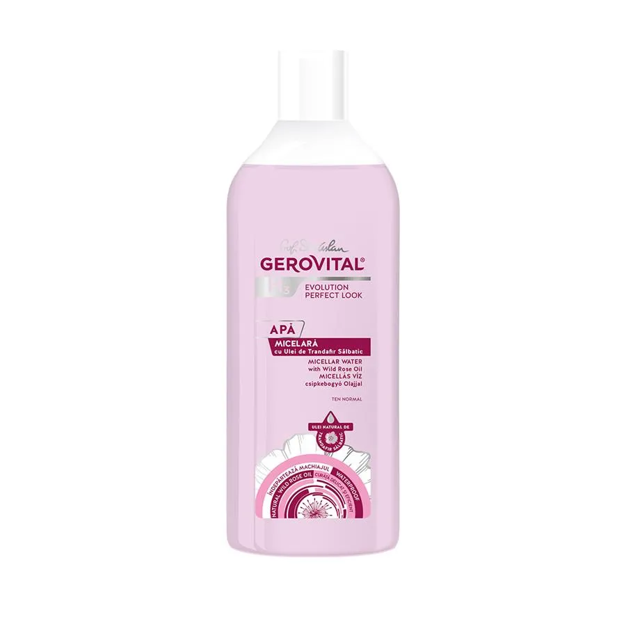 Apa micelara cu ulei trandafir salbatic H3 Evolution Perfect Look, 400 ml, Gerovital 299