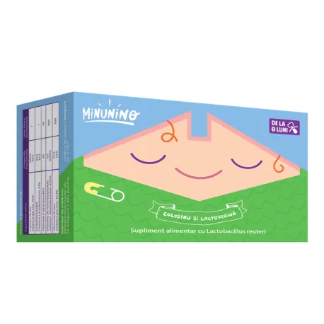 MINUNINO Colostrum + Lactoferina, 12 plicuri 0+