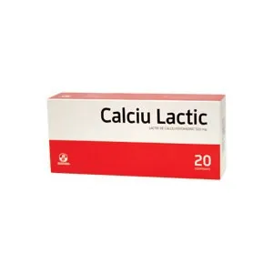 Calciu lactic 500mg , 20 comprimate,BIOFARM