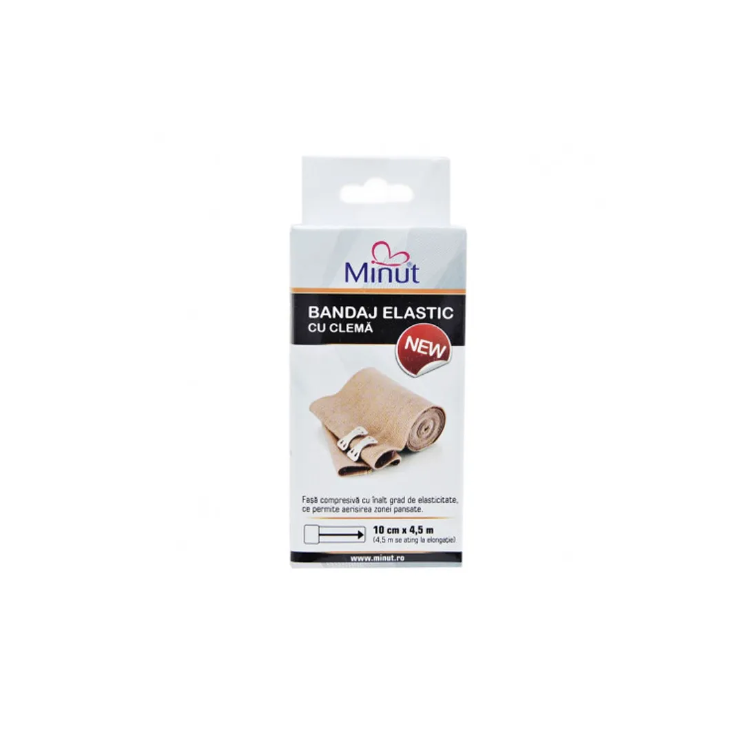 Bandaj elastic, rola, 10 cm x 4,5 m, Minut