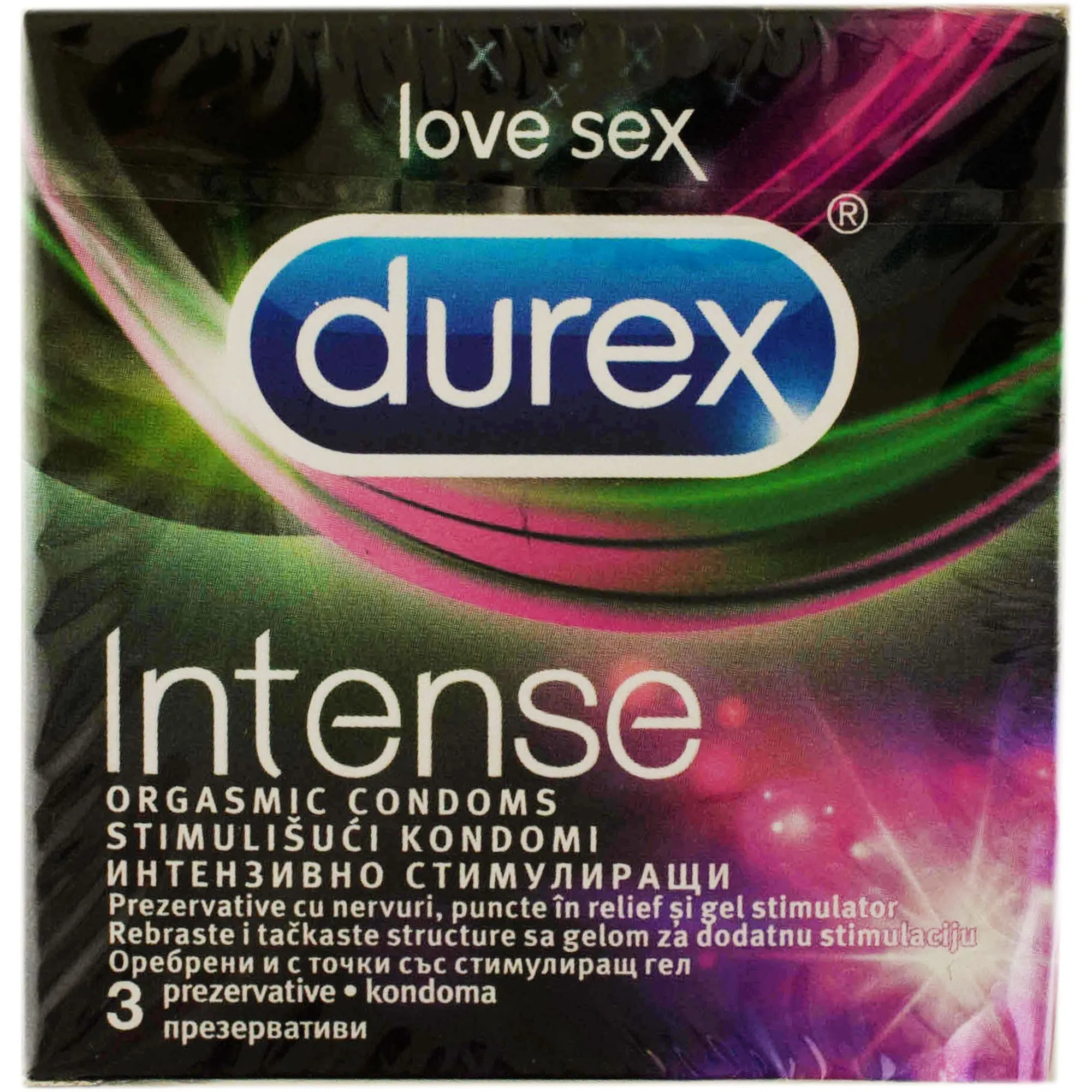Prezervative Intense Orgasmic, 3 bucati, Durex