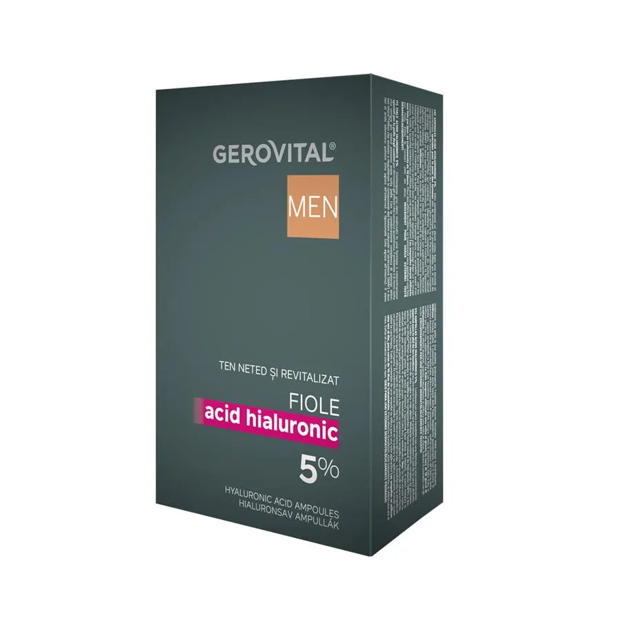 Fiole cu Acid Hialuronic 5%, 10 fiole, Gerovital Men 356