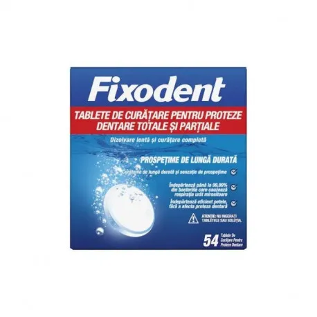 Fixodent Tab Long Last Fresh Tablete de curatare pentru proteza dentara, 28 tablete