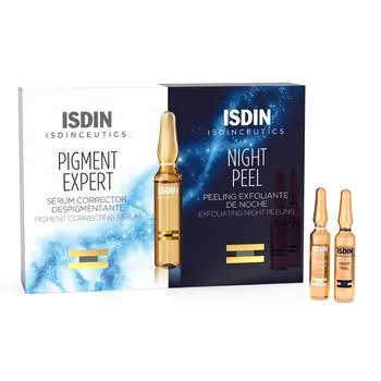 Ser corector pentru depigmentare Pigment Expert + Exfoliant de noapte Night Peeling, 20 fiole x 2ml, Isdin