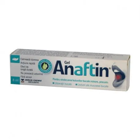 Anaftin gel, 8 ml contribuie la calmarea durerii provocate de leziunile bucale