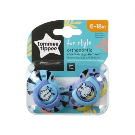 Tommee Tippee Suzete Ortodontice de Zi FUN 6-18 Luni, 2 bucati