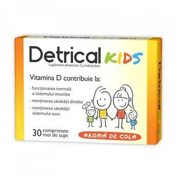 Detrical D3 400 UI KIDS, 30 comprimate moi de supt, Zdrovit