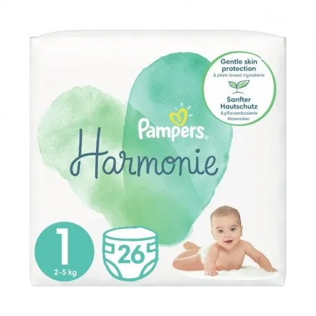 Pampers Scutece Harmonie Marimea 1, 2-5kg, 26 bucati