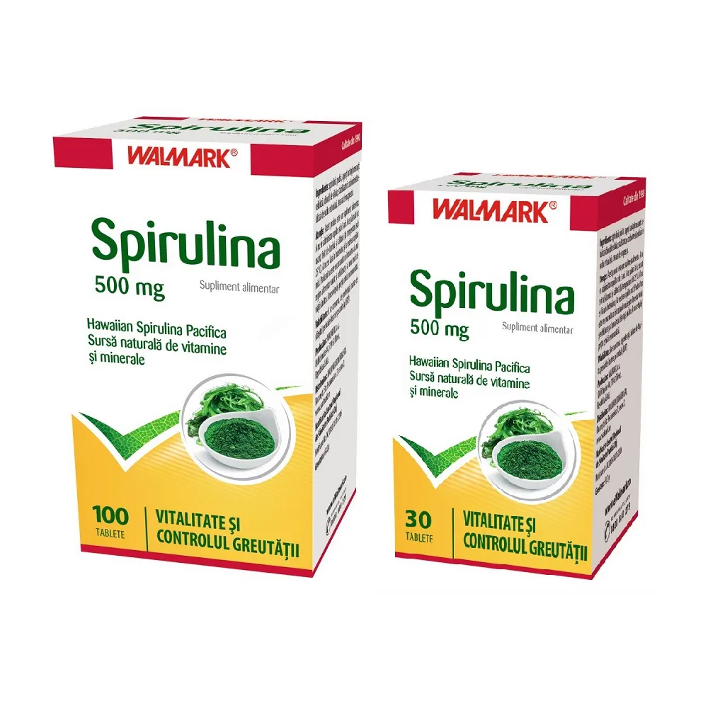 Spirulina 500 mg, 100 tablete  30 tablete, Walmark
