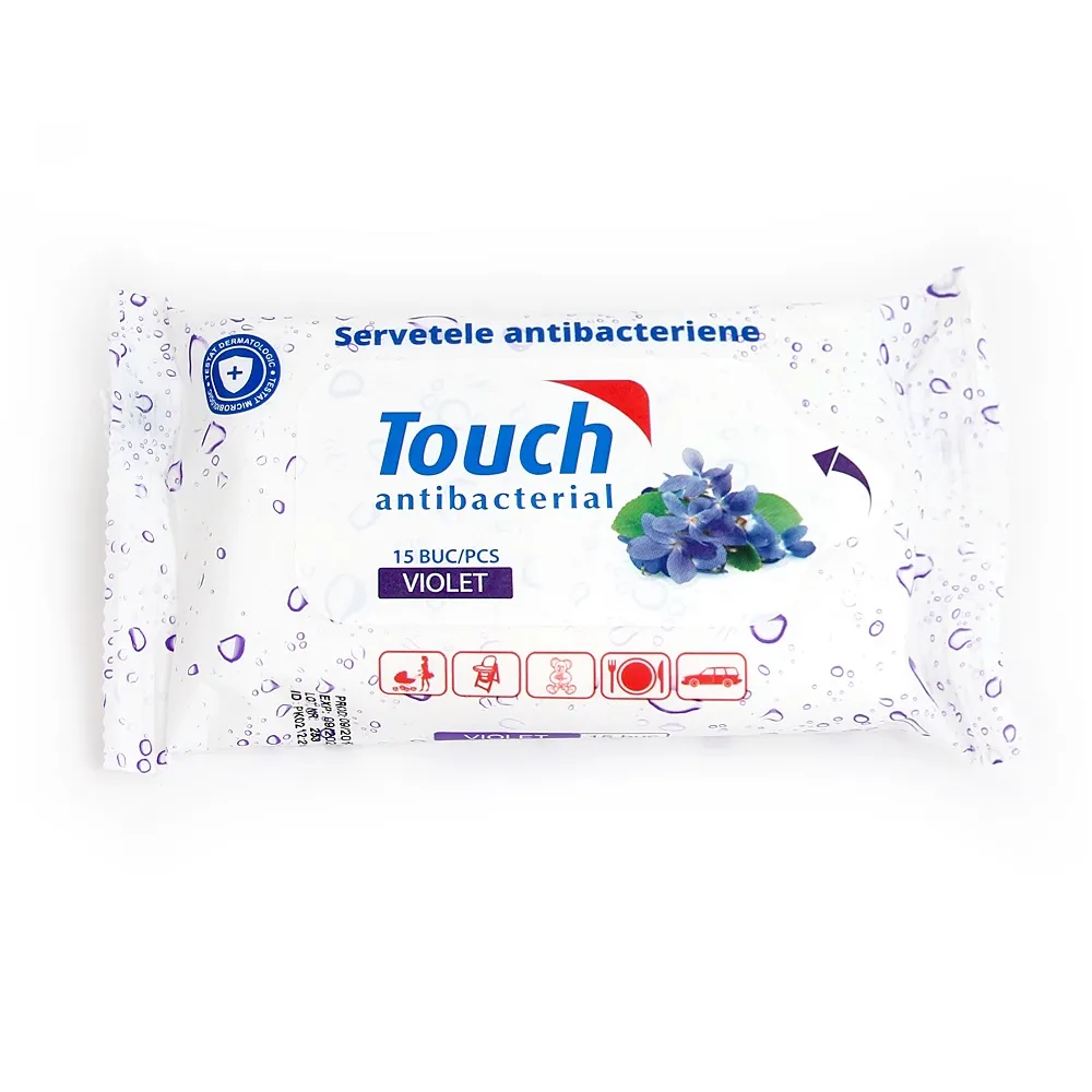 Servetele umede antibacteriene, 15 bucati, Touch
