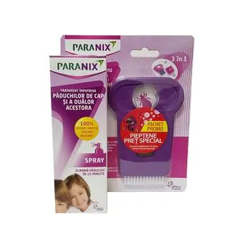 Pachet Spray tratament impotriva paduchilor 100ml + Pieptene Gratuit, Paranix