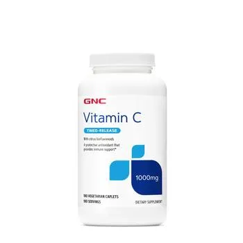 Vitamina C 1000mg cu biflavonoide si pulbere de macese, 180 tablete, GNC