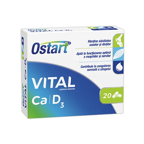 Ostart Vital Ca + D3, 20 comprimate, Fiterman