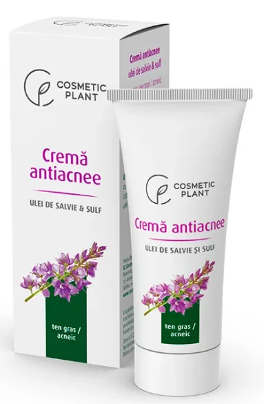 Crema antiacnee cu ulei de salvie si sulf, 30 ml, Cosmetic Plant