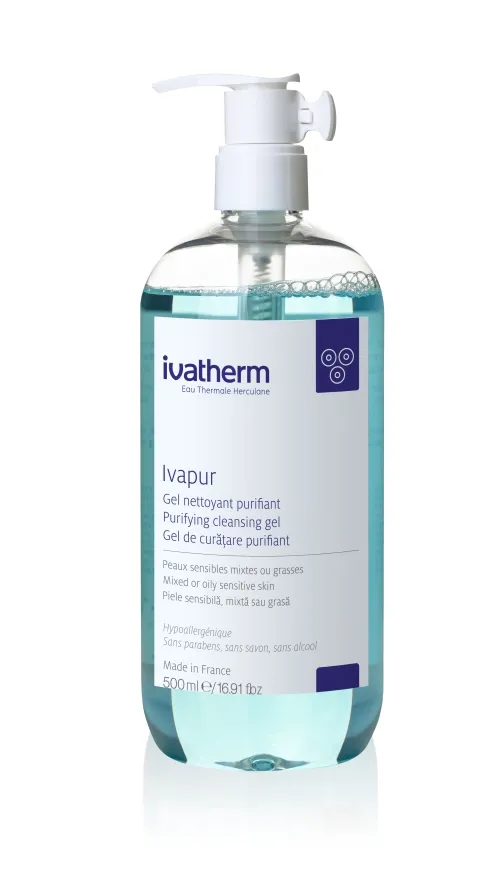IVATHERM Ivapur gel spumant purifiant, tent mixt-gras x 500ml