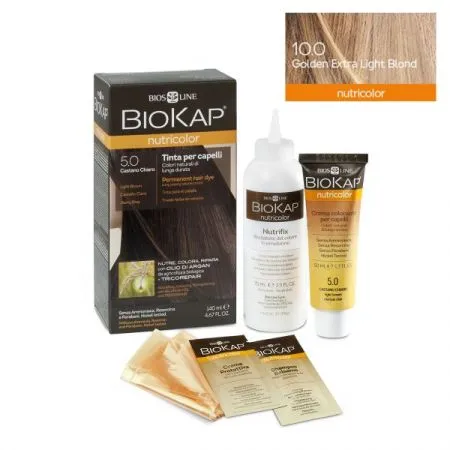 Vopsea de par nuanta Golden Extra Light Blond 10.0 Nutricolor, 140 ml, Biokap