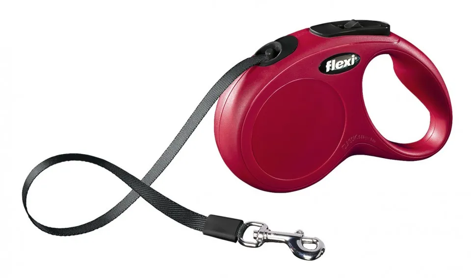 Lesa retractabila, cu banda - Flexi New Classic - L (50 kg) - Rosu