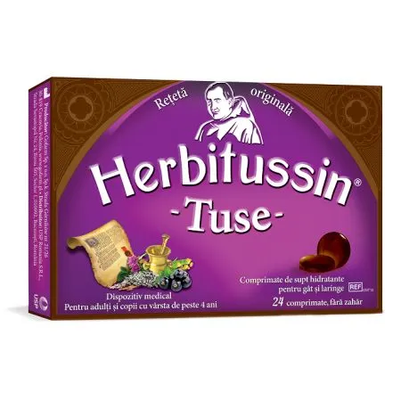 Herbitussin Tuse, 24 comprimate, USP Romania