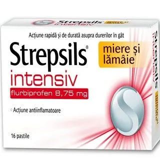 Strepsils Intensiv Miere si Lamaie, 16 comprimate, Reckitt Benckiser Healthcare