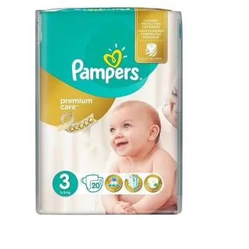 Scutece pentru copii Premium Care, Marimea3, 5-9 kg, 20 bucati, Pampers