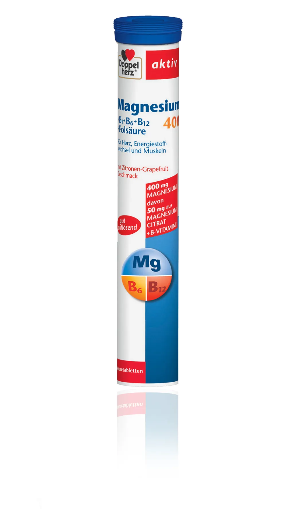 Doppelherz Aktiv Magneziu 400+B1+B6+B12+Acid folic x 15 comprimate efervescente