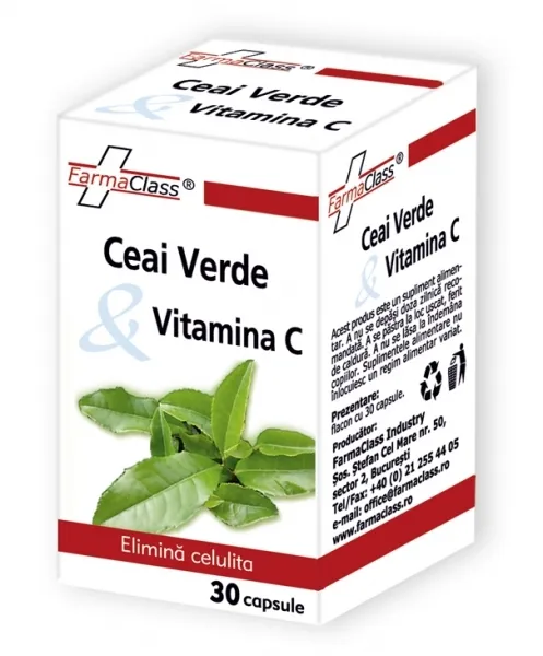FarmaClass Ceai Verde Vitamina C x 30 capsule