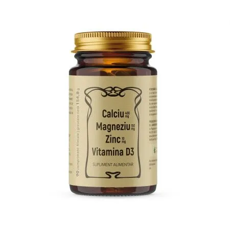 Calciu Magneziu Zinc si Vitamina D3, 90 comprimate filmate, Remedia