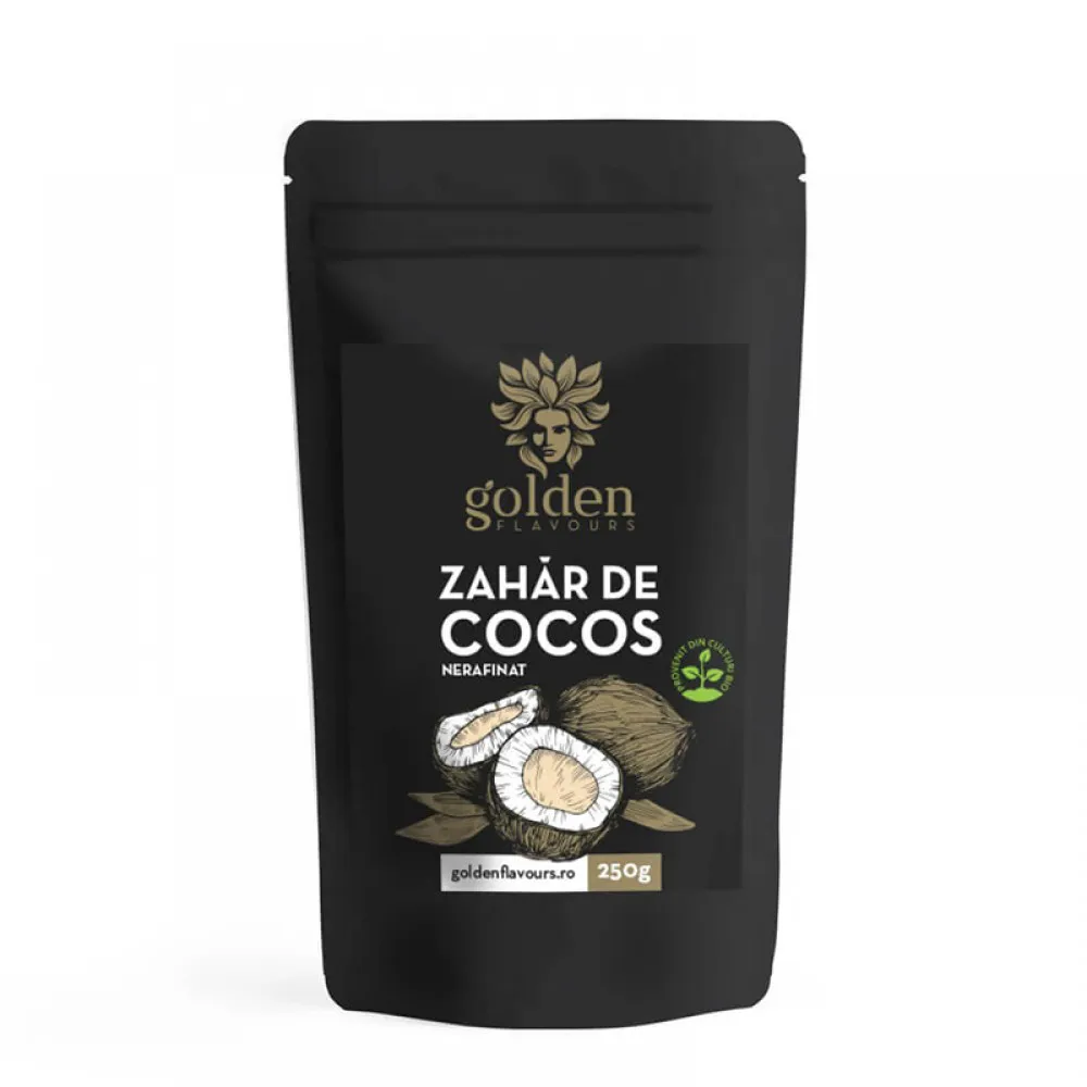 Zahar de Cocos pur, nerafinat (250 grame), Golden Flavours