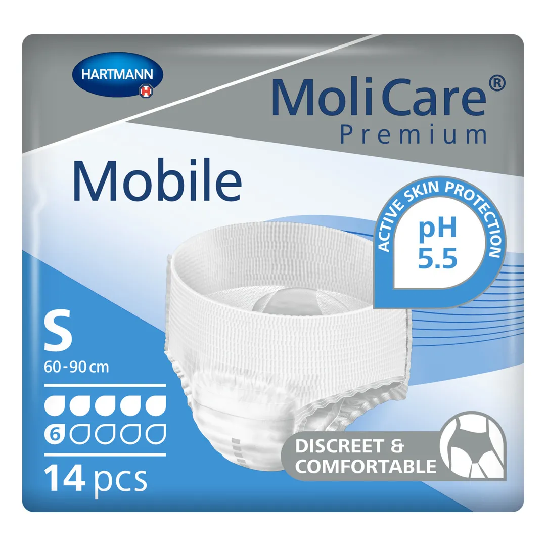 Scutece pentru adulti Molicare premium mobile, 6 picaturi, marimea S, 14 bucati, Hartmann