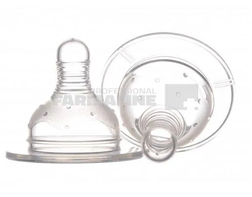 Minut Baby TR 2011007 Tetina silicon cu gat larg 6+ luni 2 bucati