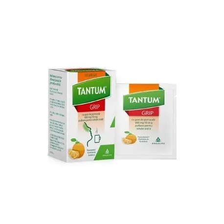 Tantum Grip cu gust de portocala 600 mg/10 mg 10 plicuri