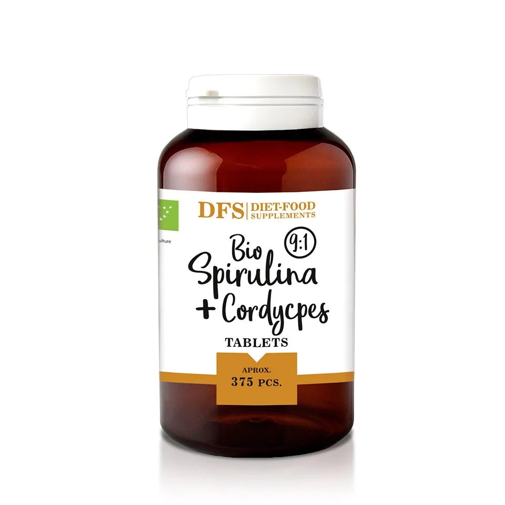 Bio Spirulina + cordyceps - 375 tablete bio x 400mg - (150g), Diet-Food