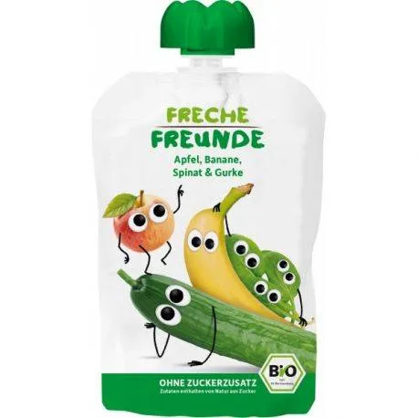 Freche Freunde Piure Mere Banane Spanac Castraveti Bio x 100g