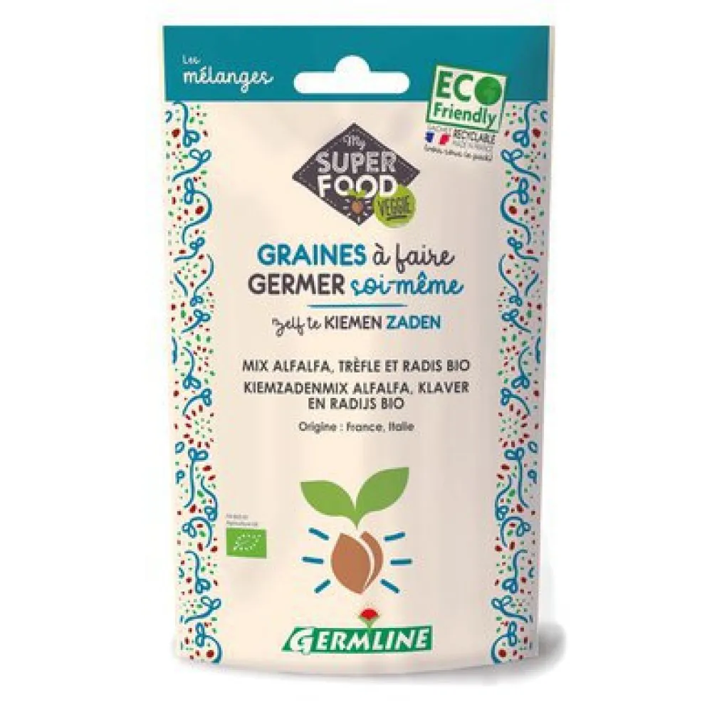 Mix alfalfa, trifoi, ridiche pentru germinat bio (150 g)