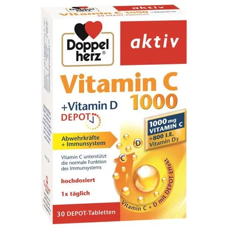 Vitamina C 1000 mg + Vitamina D Depot, 30 comprimate, Doppelherz