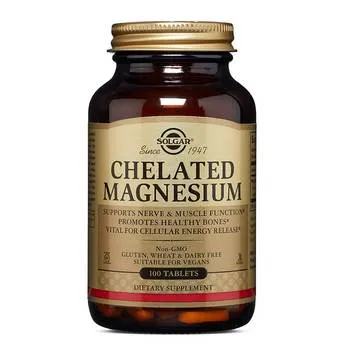 Magneziu Chelat 100mg, 100 tablete, Solgar